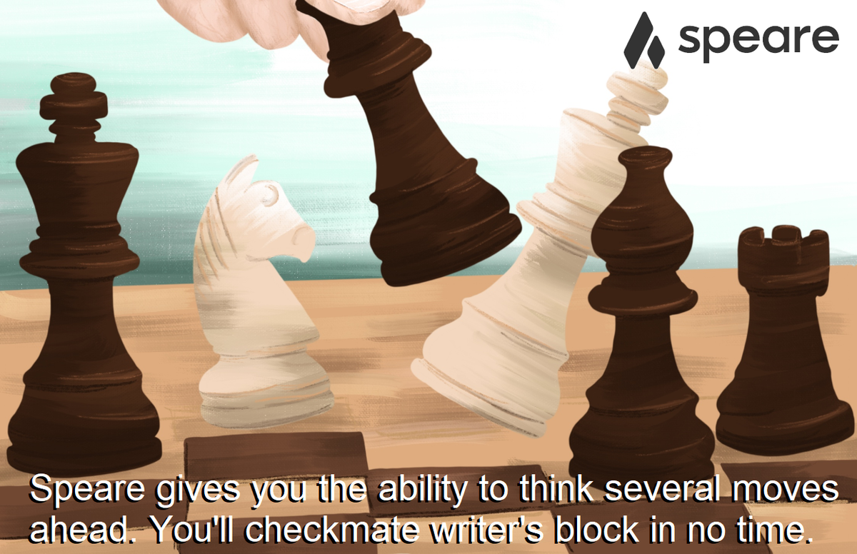 SpeareApp's tweet photo. Speare gives you the ability to think several moves ahead. You'll checkmate writer's block in no time.
https://t.co/0X97ETEaUG #speare #SpeareApp #productivity #writersblock #writing #techtools https://t.co/6KdC6JKMKY