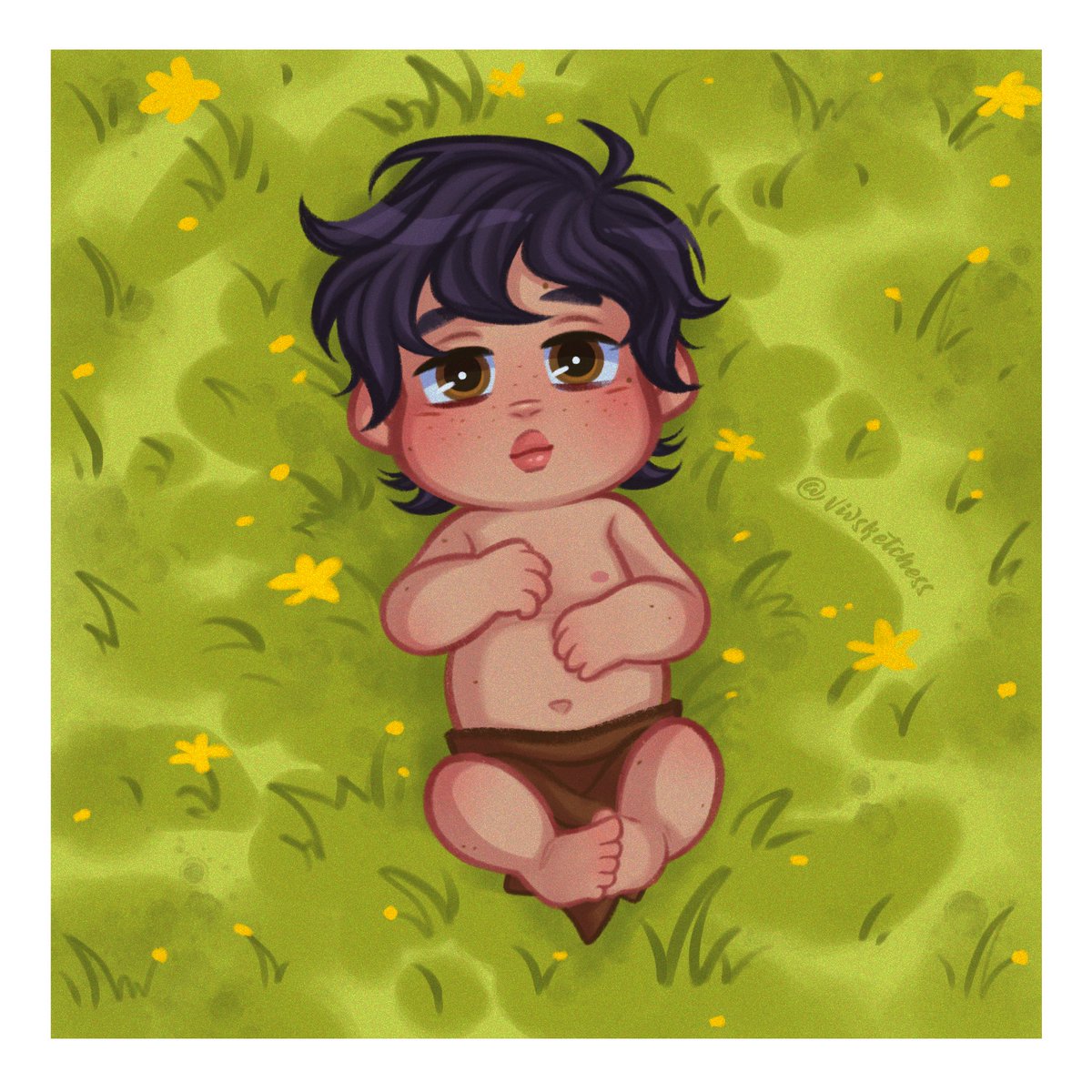 Vivsketchess's tweet photo. So based on my previous Tarzan Reylo AU drawing..9 months later lil feral Ben was born🤣 #reylo #rey #bensolo #lilben #Tarzan #au #myart https://t.co/vav67Em2fi