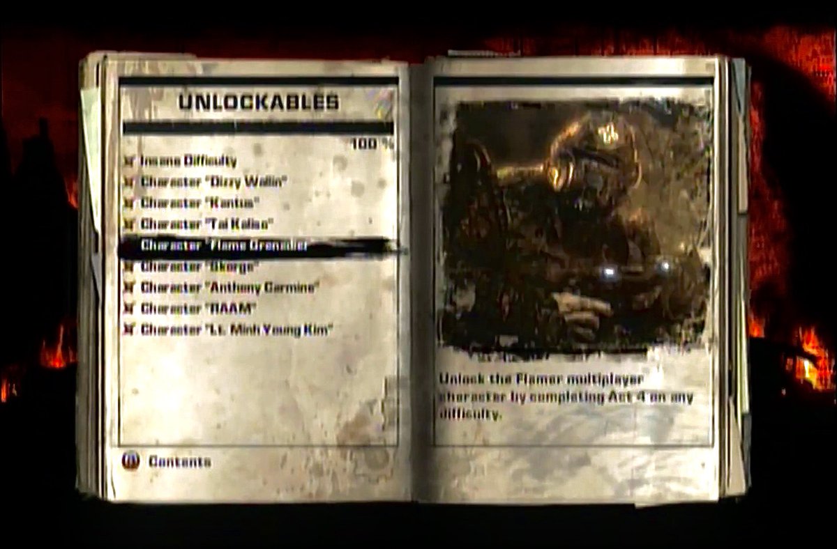 Andrxw452's tweet photo. Remember looking through your war journal in Gears of War 2, finding out what skins you could unlock? 

Grinding the campaign on insane in Gears of War1/2 to show off in multiplayer...the good ol’ days #Nostalgia #bring_it_back #Gears5 

@CoalitionGears @danasissons @GearsofWar https://t.co/oMc2kDUi1p