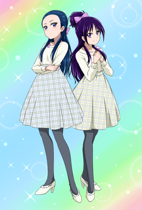 「half updo purple hair」 illustration images(Oldest)