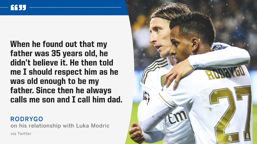 ESPNFC's tweet photo. Luka Modric is 34. Rodrygo's dad is 35 😂 https://t.co/VuUCb5AR9Z