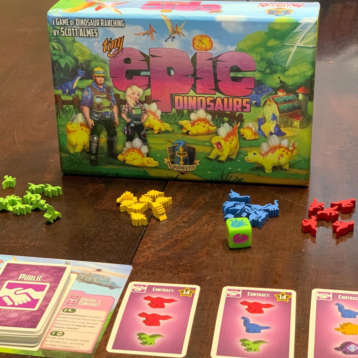 LostGravityGms's tweet photo. Today I played my kickstarter copy of Tiny Epic Dinosaurs from @Gamelyn_Games for the first time. I’ve played most of the tiny epic series and I can easily say this is one of the best.
#lostgravitygames #tinyepicdinosaurs #gamelyngames #dinosaur #rancher #workerplacement https://t.co/aiu9gTK2B6