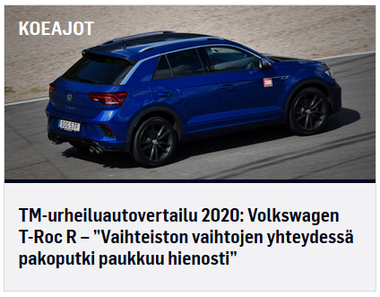 Every time I go to the home page of Tekniikan Maailma -the most notable technology magazine in Finland- is see this same BS about the greatness of the car tech of the past.

They praise dinosaur roar and jerky acceleration. 🙄
