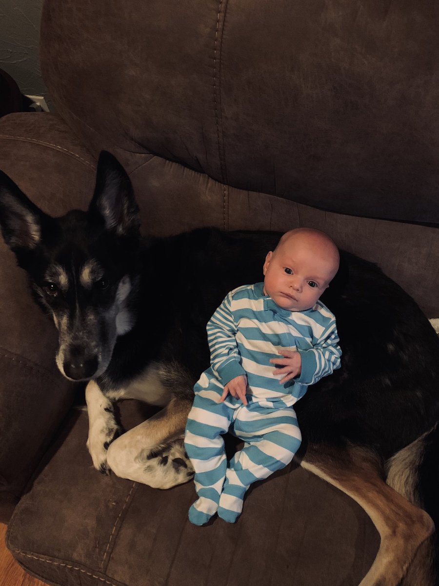 Just a boy and his dog.