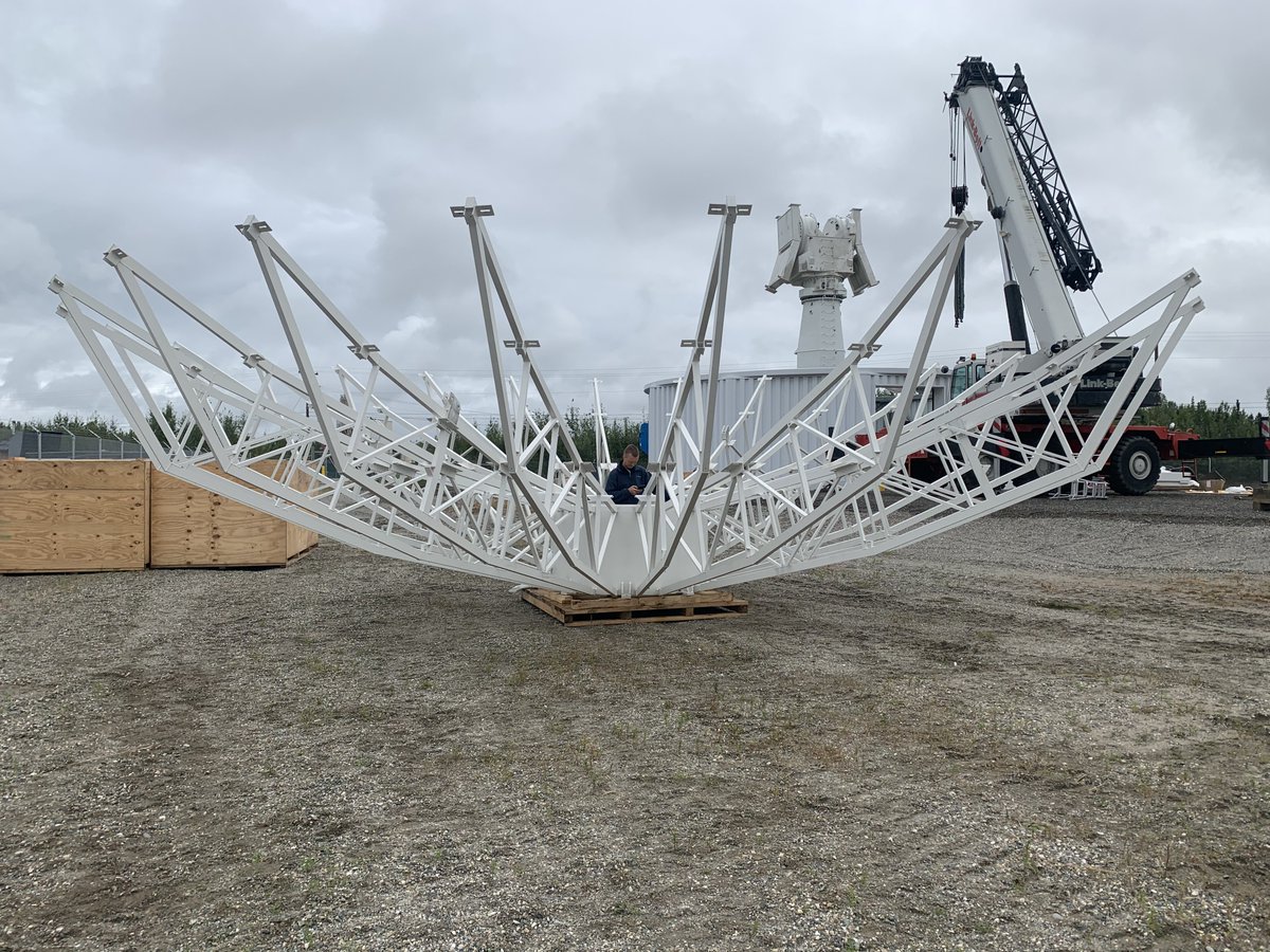 SARevangelist's tweet photo. ⚠️Happening Now⚠️
Upcoming @NASA-@ISRO SAR mission #NISAR is getting real. Ka-band antenna 📡 to support #NISAR is going in at @Ak_Satellite as we speak. 🎉🎉 -- Are you #ExcitedforNISAR yet?
#GoldenAgeOfSAR @uafairbanks @SERVIRGlobal @NASAJPL @NASAARSET @NASAEarthData @ESA_EO https://t.co/9wHfcD34ub