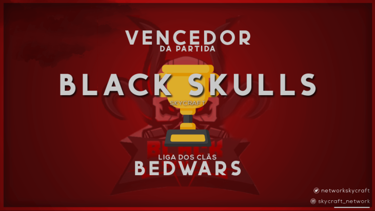 NetworkSkycraft's tweet photo. ⚔️ | Parabéns ao clã Black Skulls! Ganharam o 3° confronto da sétima rodada! #LigaBedWarsSC #GoBS https://t.co/MPmvtCtcCT