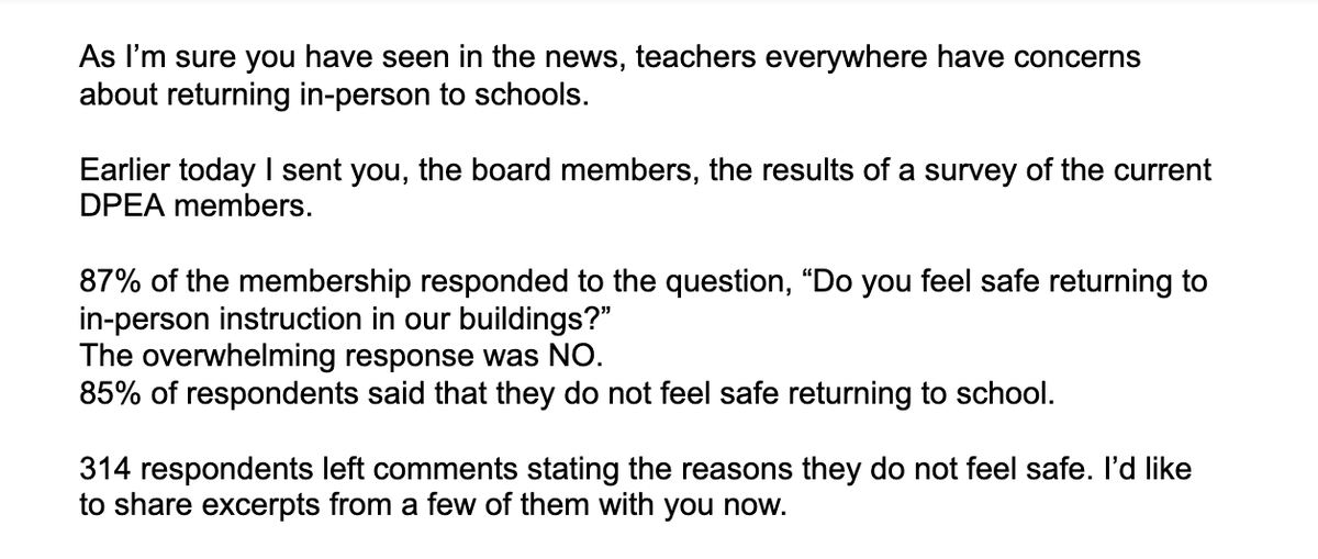 DPEA62's tweet photo. President David Lynch delivered the following message to the District 62 Board of Education on 7/20/20 regarding school reopening. https://t.co/wLDMM8JHrX