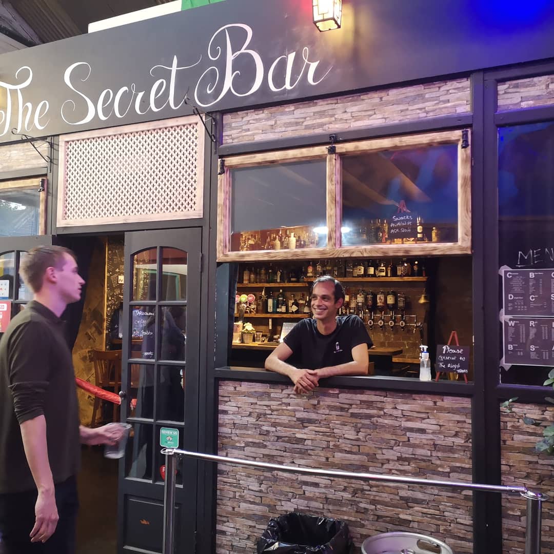 The secret bar is now open! 
Takeaway ONLY for now 
*
*
* 
Stay Safe!