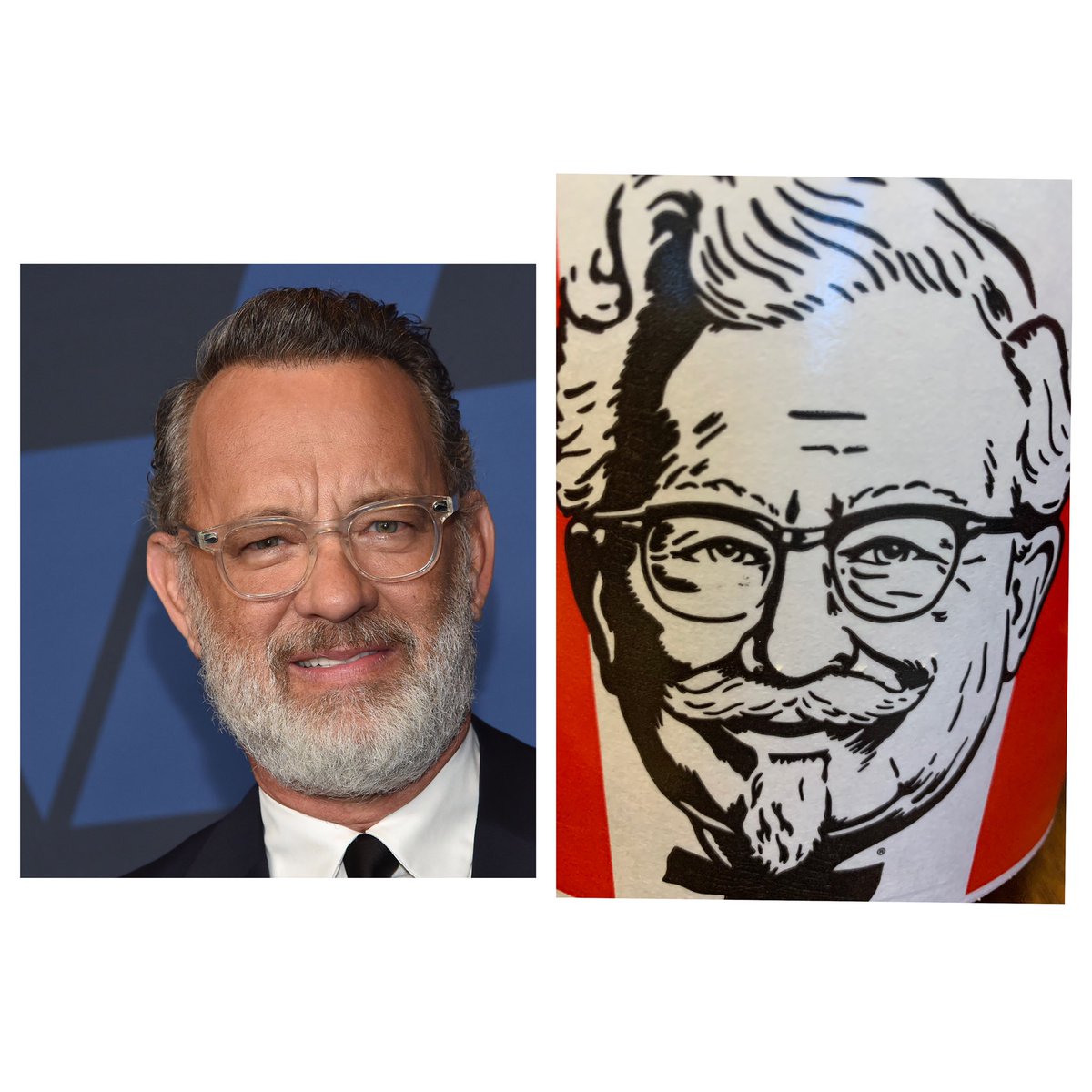 Never noticed till know that Tom Hanks looks like Colonel Sanders #KFC #TomHanks