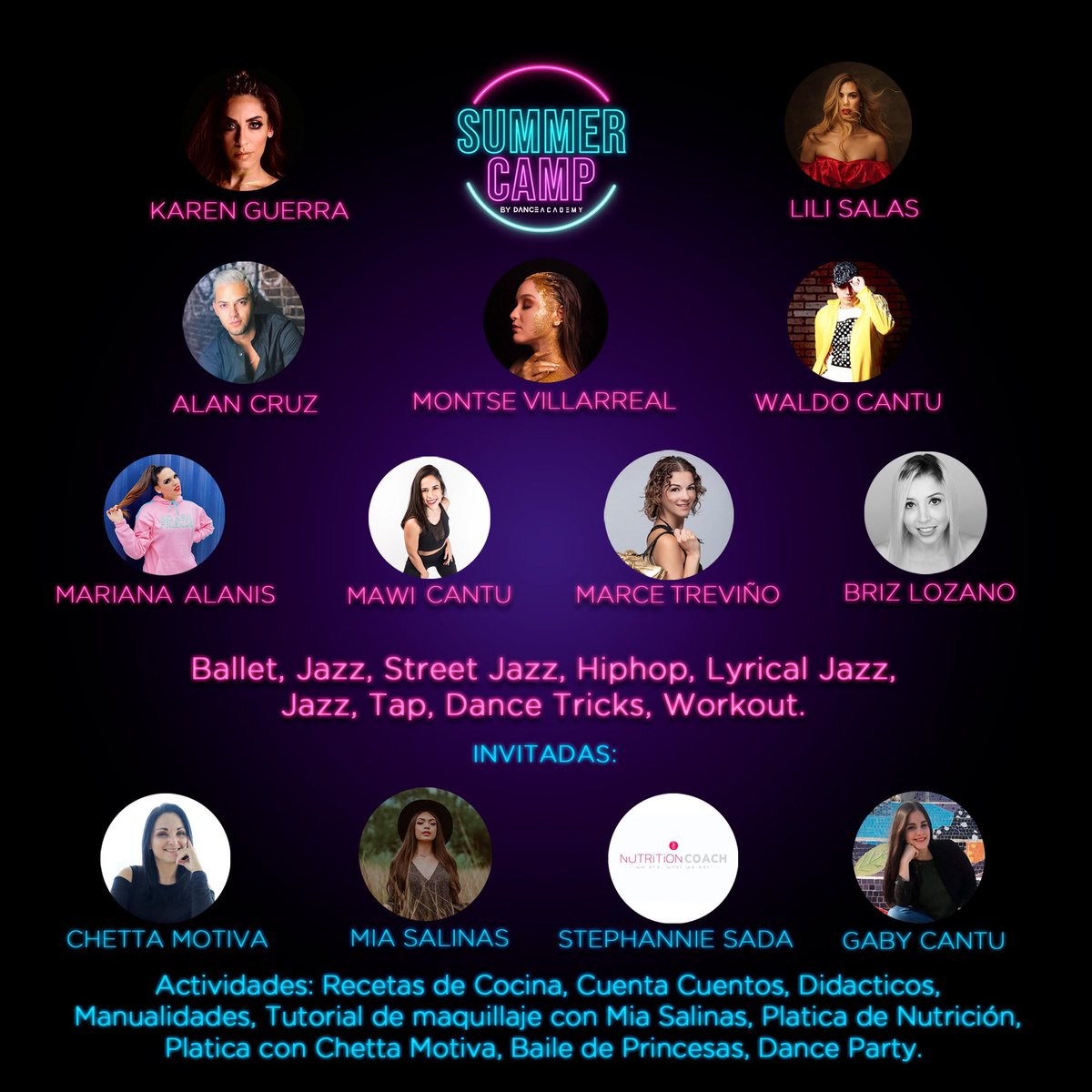 DanceAcademyMty's tweet photo. ¡ESTA SEMANA TENEMOS MUCHAS ACTIVIDADES!
Summer Camp 2020🔝💜 
Recetas de cocina, Makeup Tutorial, Manualidades y por supuesto mucho baile🙆🏻‍♀️ 

#ParaContarloTienesQueVivirlo 
#AcademyBailaEnCasa https://t.co/Fyxtyhf8Vo