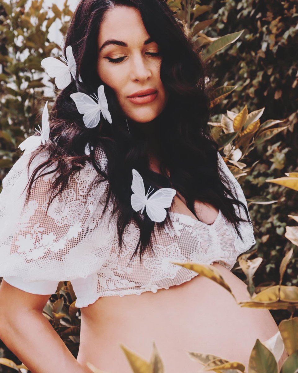 NikkiAndBrie's tweet photo. And here we are 2 days from due date, and dilated at a 3. @WWEDanielBryan and I make stubborn big babies. I love it!!! Still torn if I’m having a boy or girl. I keep going back and forth. -B🦋 https://t.co/zKuIhH20N2