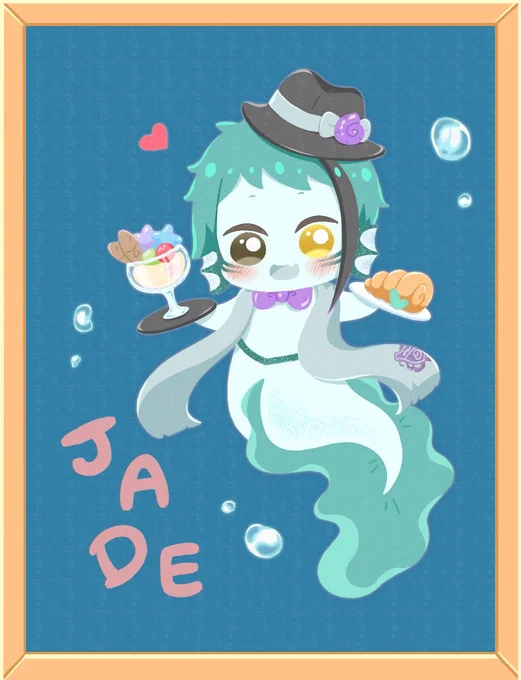 稚魚カフェへようこそ?╰(⸝⸝⸝'꒳`⸝⸝⸝)╯

新しいブラシをメインで塗ったのといつもの塗り方?
最近寮服描くの楽しい←
#twstファンアート 