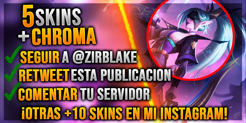 zirblake's tweet photo. ⭐️Sorteo 5 Vayne Flor Espiritual⭐️
#LeaguePartner
💥Para Participar:

➡️Seguir a @zirblake 
🔁Retweet a esta publicación y fav❤️
🗣️Comentar tu Servidor

📌Termina el 10/08, mucha suerte🍀 https://t.co/aUFg1ALBtI