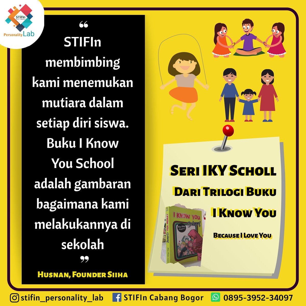 dieta_nirmala's tweet photo. #sekolahanak #STIFIn #KAMUHARUSTAU #bukubagus
Yang mau sekolahannya pakai konsep stifin juga untuk membantu mengetahui #personalitygenetik guru, siswa dan para orangtua. Yukk hubungi kami https://t.co/ns8qNnEsYc