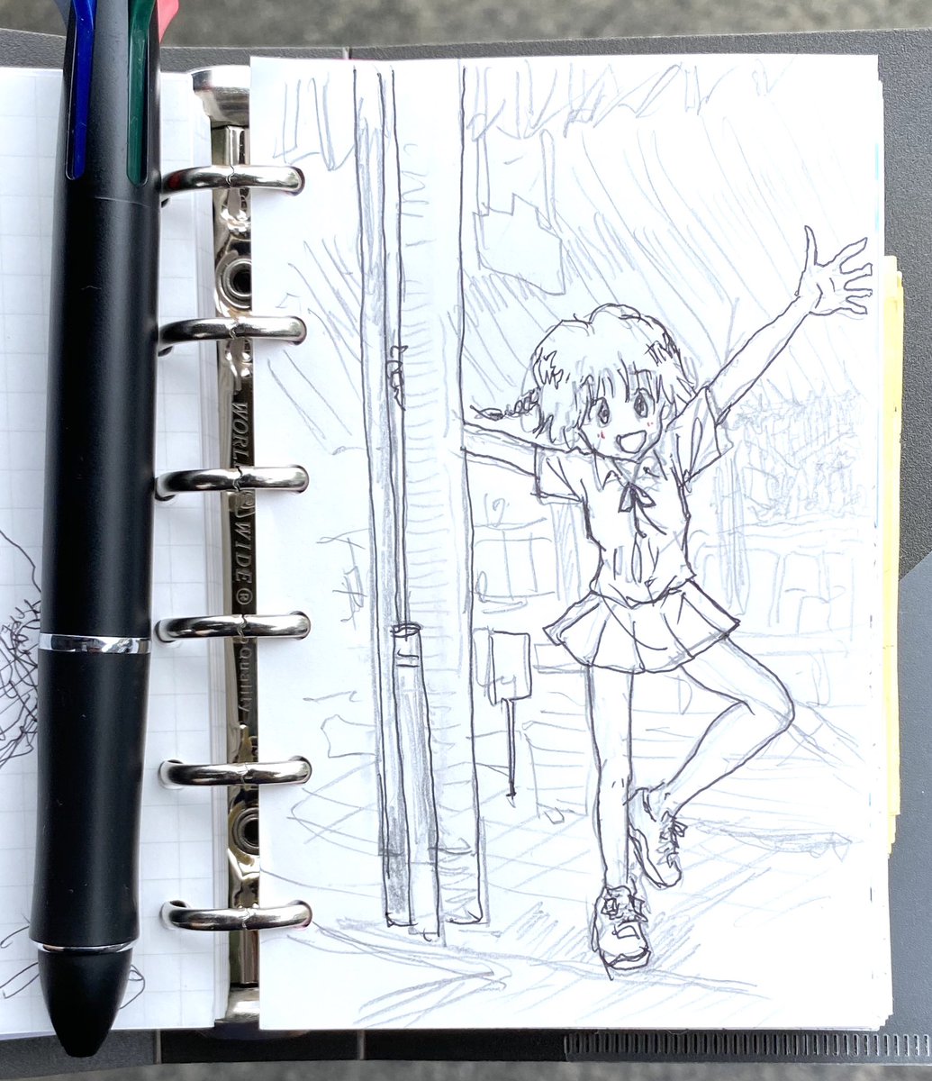 『晴れてても雨が降ってても元気』
今日は晴れたり降ったりとても忙しい。早く梅雨明けしないかなぁ。
仕事中により、目を盗んで楽描き。
#rkgk #original #6HOLES
