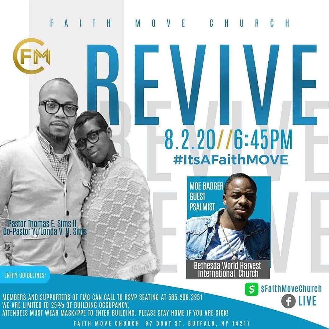 IAmYuLondaSims's tweet photo. FAITH HAPPENINGS‼️
Check out what's happening at FMC‼️
SEATING IS LIMITED TO 25% OCCUPANCY‼️ CALL TO RSVP YOUR SEAT 585.209.3251. MEMBER'S &amp; SUPPORTER'S OF FMC MUST WEAR MASK/PPE TO ENTER. #FMC #REVIVE #ItsAFaithMOVE https://t.co/ofMoaPPE1B