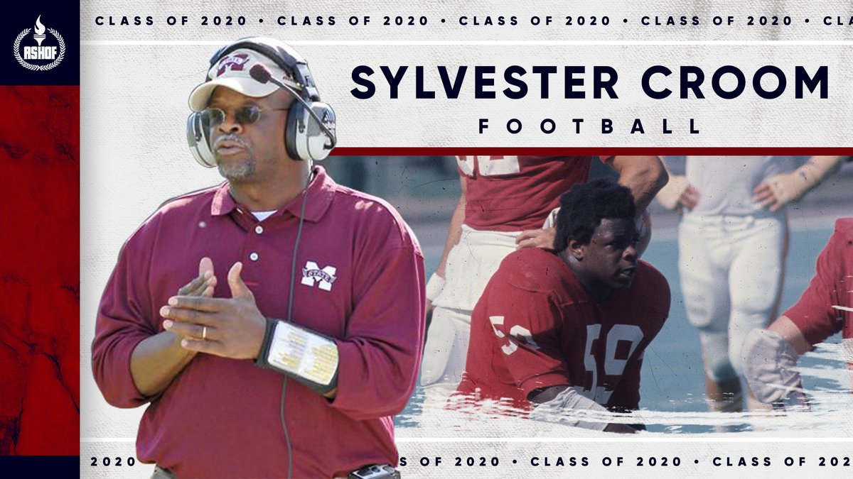 Tuscaloosa native, University of Alabama All-American, and former Head Coach of Mississippi State...Sylvester Croom will be inducted into the Alabama Sports Hall of Fame one week from today! #ASHOF2020 | @AlabamaFTBL | @HailStateFB