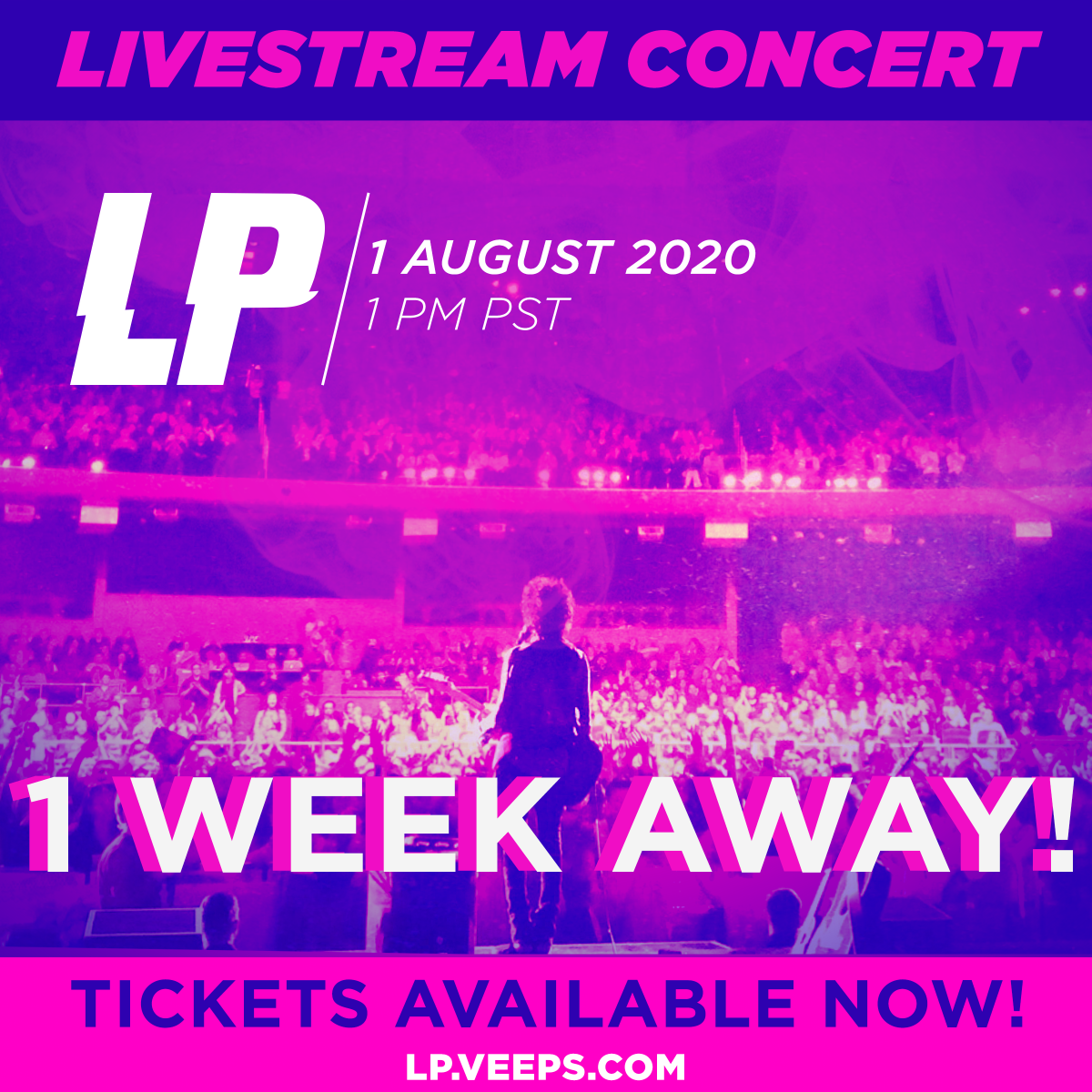 iamlp's tweet photo. Only one week until my livestream concert on August 1st! I can't wait to sing for you! Get your tickets now: https://t.co/Y17rQh1jgl 💗 https://t.co/GEHoY7UWAb