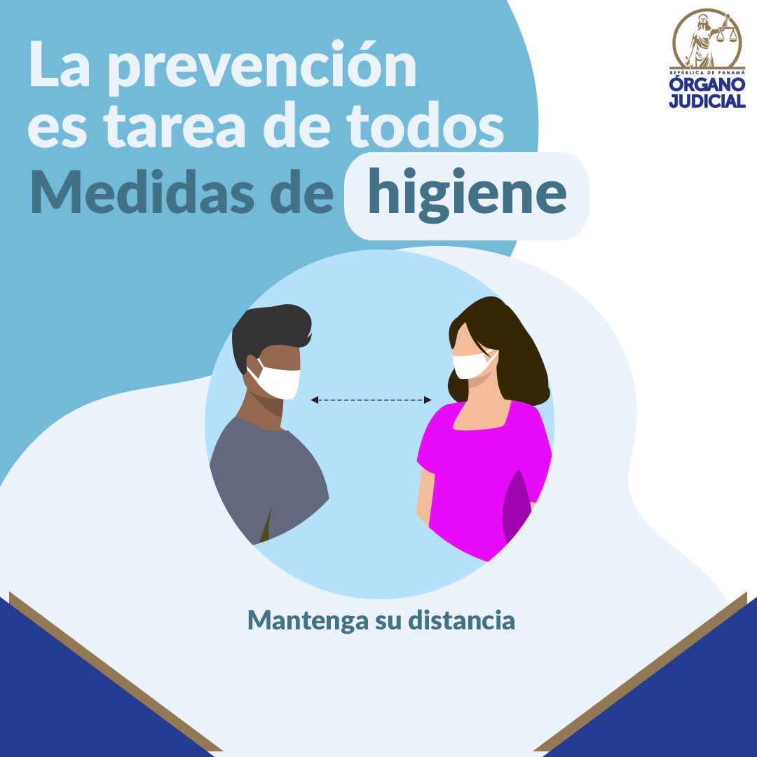 Practiquemos el autocuidado y la corresponsabilidad manteniendo una distancia física de dos metros con otras personas. Recuerda que la prevención es tarea de todos. #OJEduca⚖️