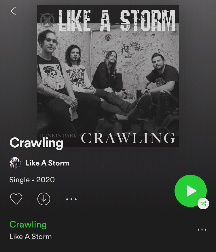 likeastorm's tweet photo. “Crawling” is now on @spotify ! Go add it to your playlists now! 🤘🙏🔥 https://t.co/O36FR2yWdC