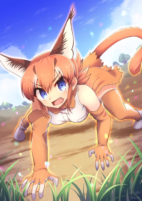 アプリのフォト『みゃみゃみゃミラクル!』のカラカル版的な妄想
#けものフレンズ 
