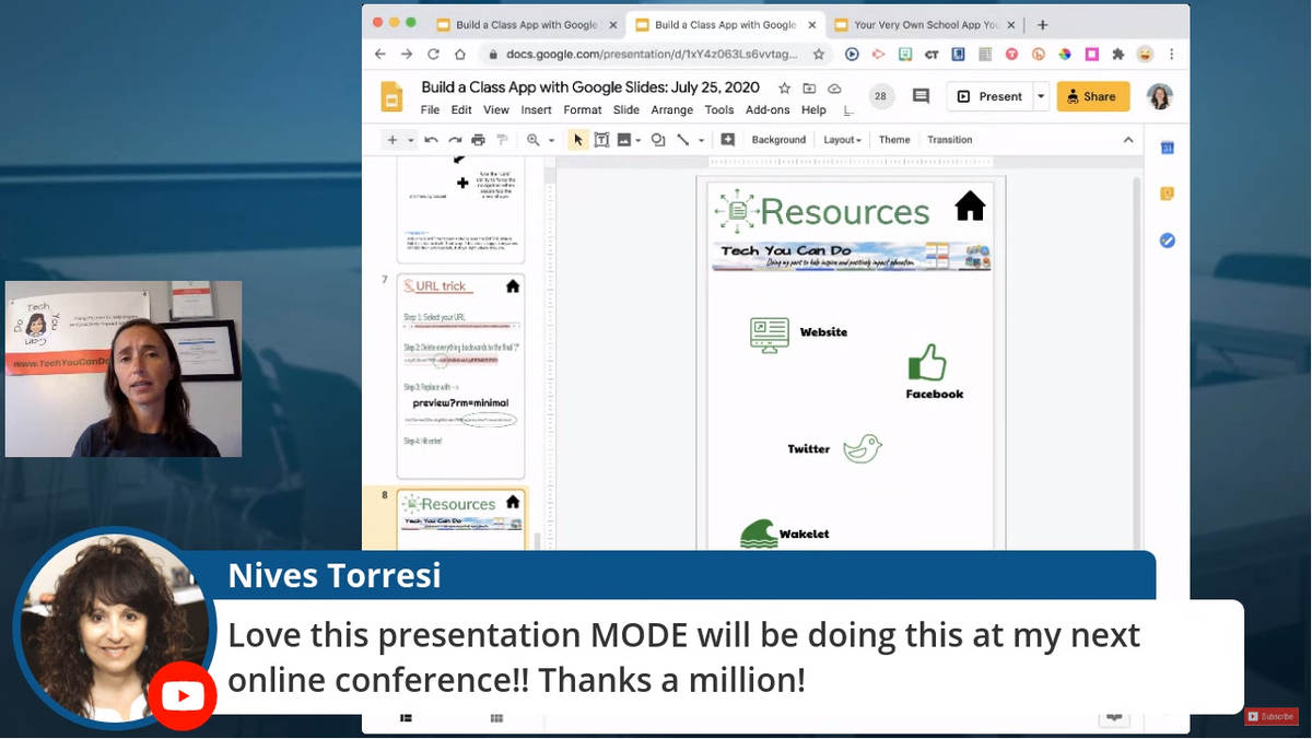 NivesTorresi's tweet photo. Thank you Sarah @kiefersj for a brilliant presentation and thanks for sharing your work too! I have learnt so much from everyone today!! #BeyondTheBootcamp #GoogleEDU @TeacherCast @GoogleGEG at the Beyond the Bootcamp: G-Suite EDU Conference LIVE! https://t.co/pXDDgQu1jJ