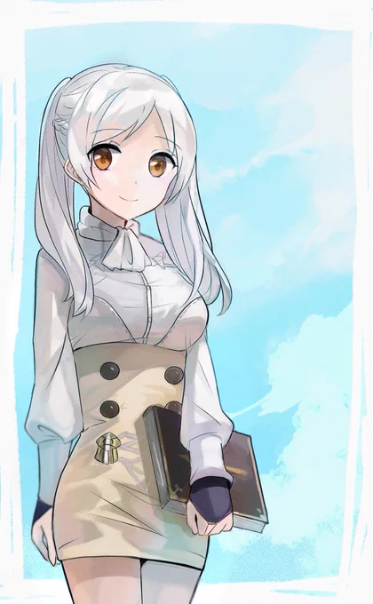 puniさん(@puni_Y_Y )のめちゃくちゃ可愛い線画を色塗りさせて貰いました…!!!??????塗ってみたかった最強に可愛い線画が塗れて感動です…!! 