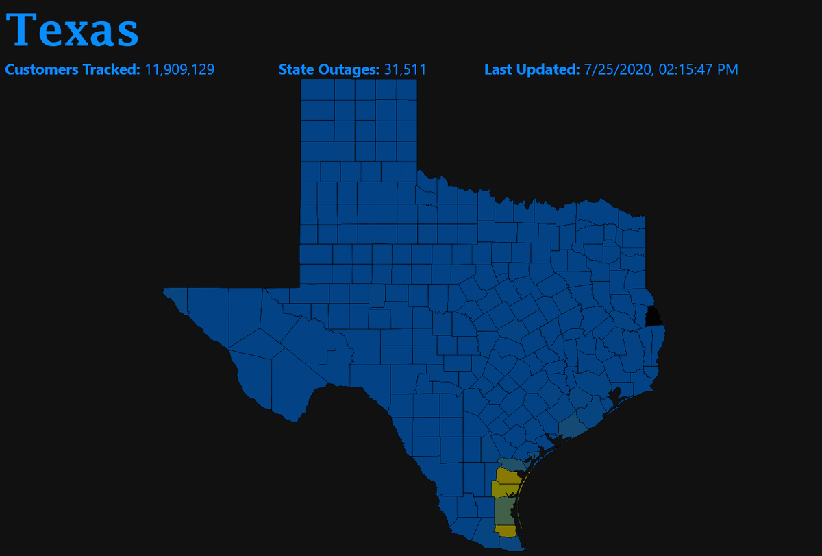 Dan Tsubouchi On Twitter Good Link Poweroutage Us For Power Outage By Tracked Provider Currently 32k Customers W O Power Along South Texas Coast Where Hurricane Hanna Is To Make Landfall South Texas Is