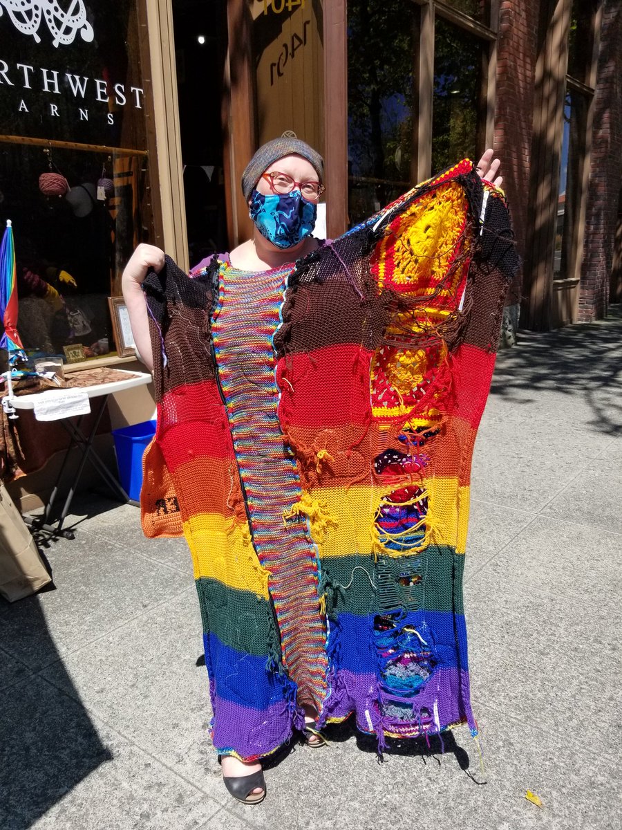 From this side, you can see how badly damaged our original  #Pride flag tree sweater was. They shredded it.  #BHamLoveWins