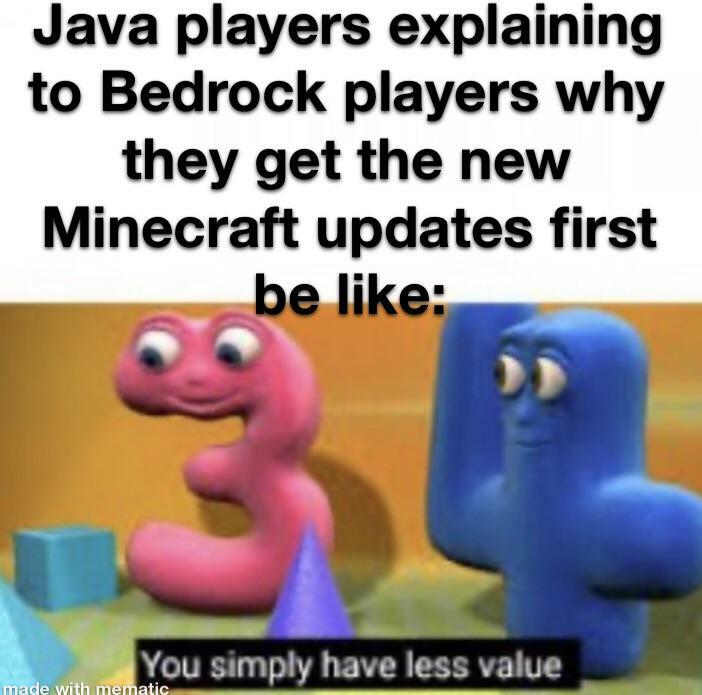 Minecraft Memes No Twitter Java Players Be Like T Co Mx0laszbkj Twitter