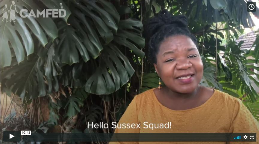 Camfed's tweet photo. CAMFED's legendary @AngieMurimirwa has a message for you, #SussexSquad! Find out what your support means to her personally, and the difference you'll make to so many communities by supporting young women to learn &amp; lead. Watch the📼at: https://t.co/V8oOy2Z4BH   
#InspiredByMeghan https://t.co/Gjoeb5Tzey