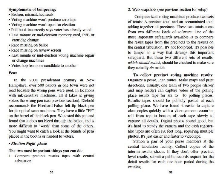 5/ Precinct poll tapes are an important tool that many election-integrity advicates hope to use in November to at least confirm that vote totals don’t change after leaving the precincts. See this description by  @BevHarrisWrites.  https://www.blackboxvoting.org/toolkit.pdf 