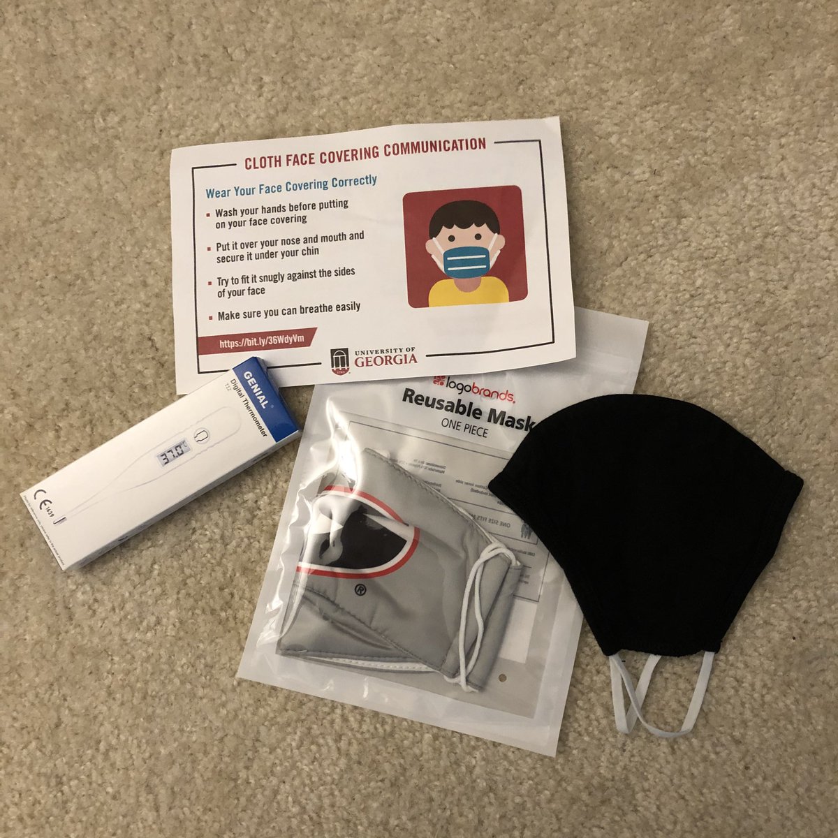 nannerslayton's tweet photo. Well, NOW I feel better about attending classes in-person so that when I get sick I can take my temperature! #thanksUGA https://t.co/16lRLv1tFG