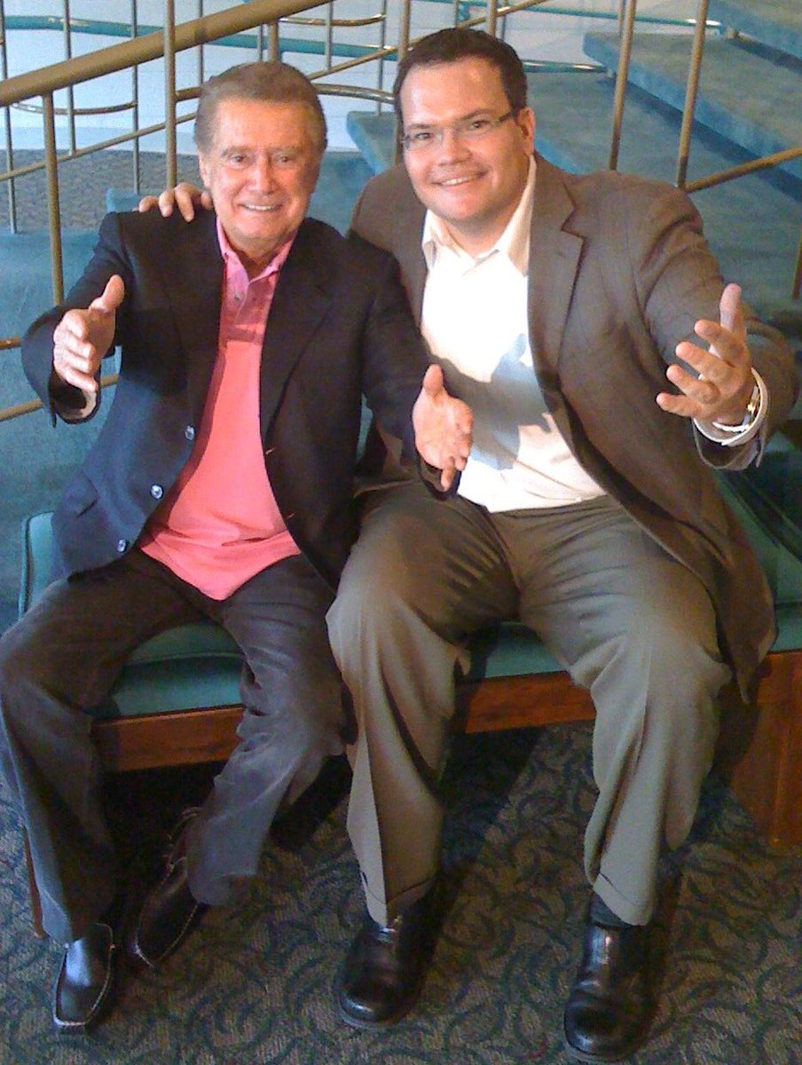 CharleyBelcher's tweet photo. He was my idol. They say never meet your idols, you may be disappointed...but when I met Regis in 2009, it was everything I wanted it to be. I would go on to interview him several times and it was always a blast. Rest In Peace, kind sir. #ripregis https://t.co/UA4VuqN4gG