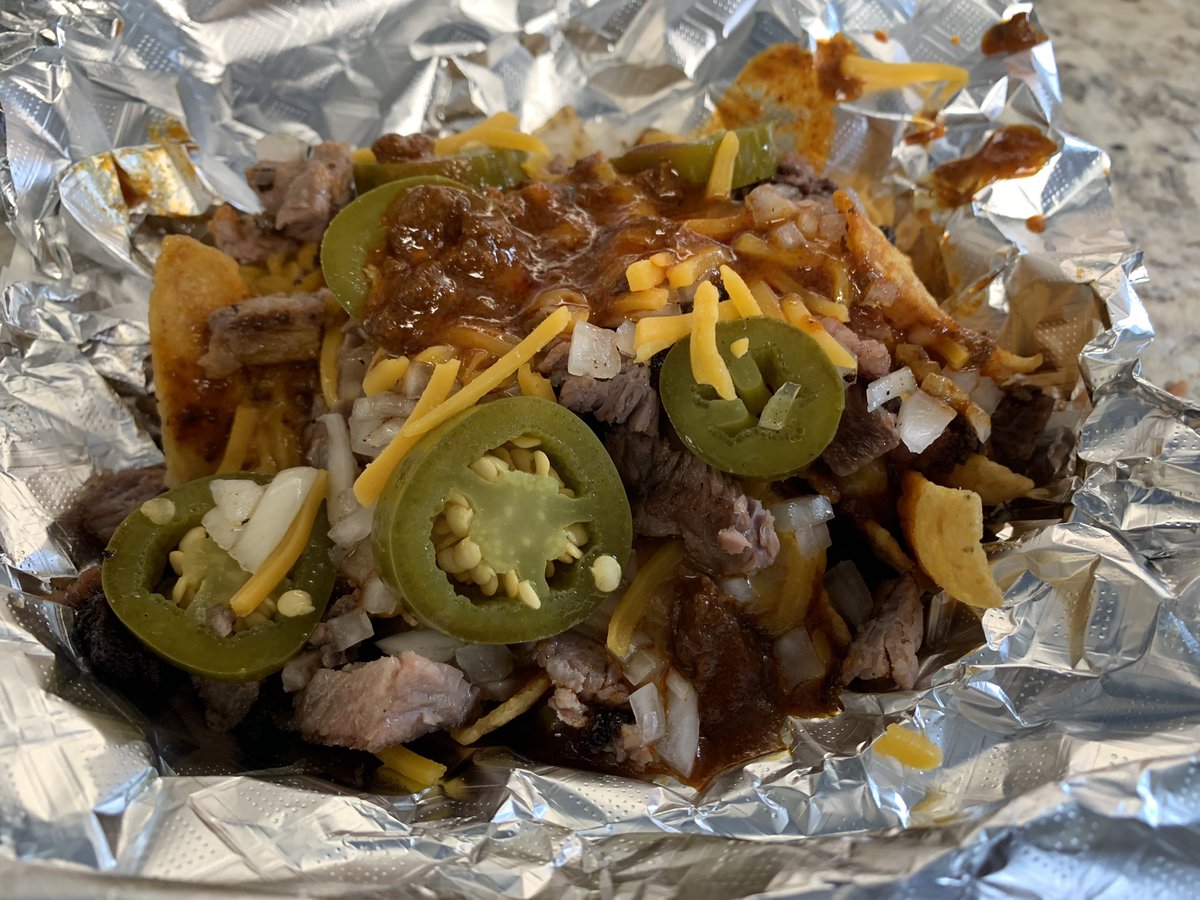 TBSOK_HOUSTON's tweet photo. It’s raining deliciousness today! 

Two Brothers #FritoPies back for a limited time. #fritos #chili #cheese #onions #jalapenos #choppedbeef #delicious #houstonfoodtrucks #wegotallthesmoke💨 #htx https://t.co/xpKiXYwCUb