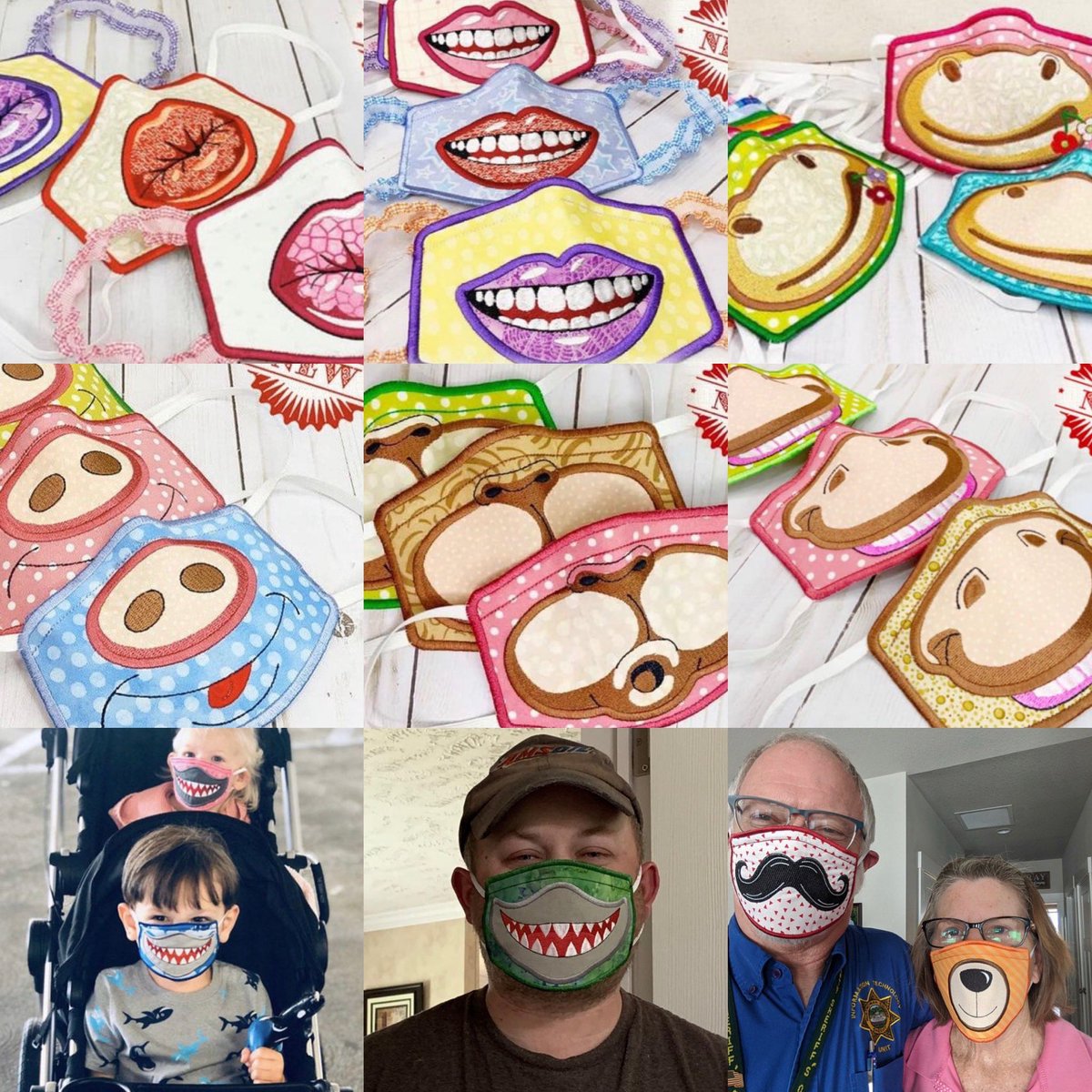 kims_vinyl's tweet photo. @banannah_bread I sell them #facemasks #glowinthedark #childmasks #adultmask #cutemasks #sharks #bears #tongue #mouth #moustache #kitty #dog #horse #Smile @kims_vinyl @heidiklum https://t.co/irAOZQOkdO
