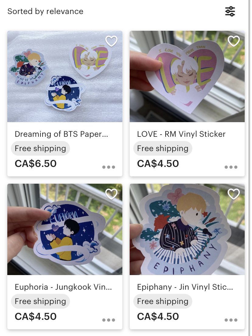 yoongleland's tweet photo. Vinyl individual stickers for RM, Jin, and Jungkook are up now in the shop!! Link in bio for my Etsy shop 💓💓💓 https://t.co/YATD4jwmFC