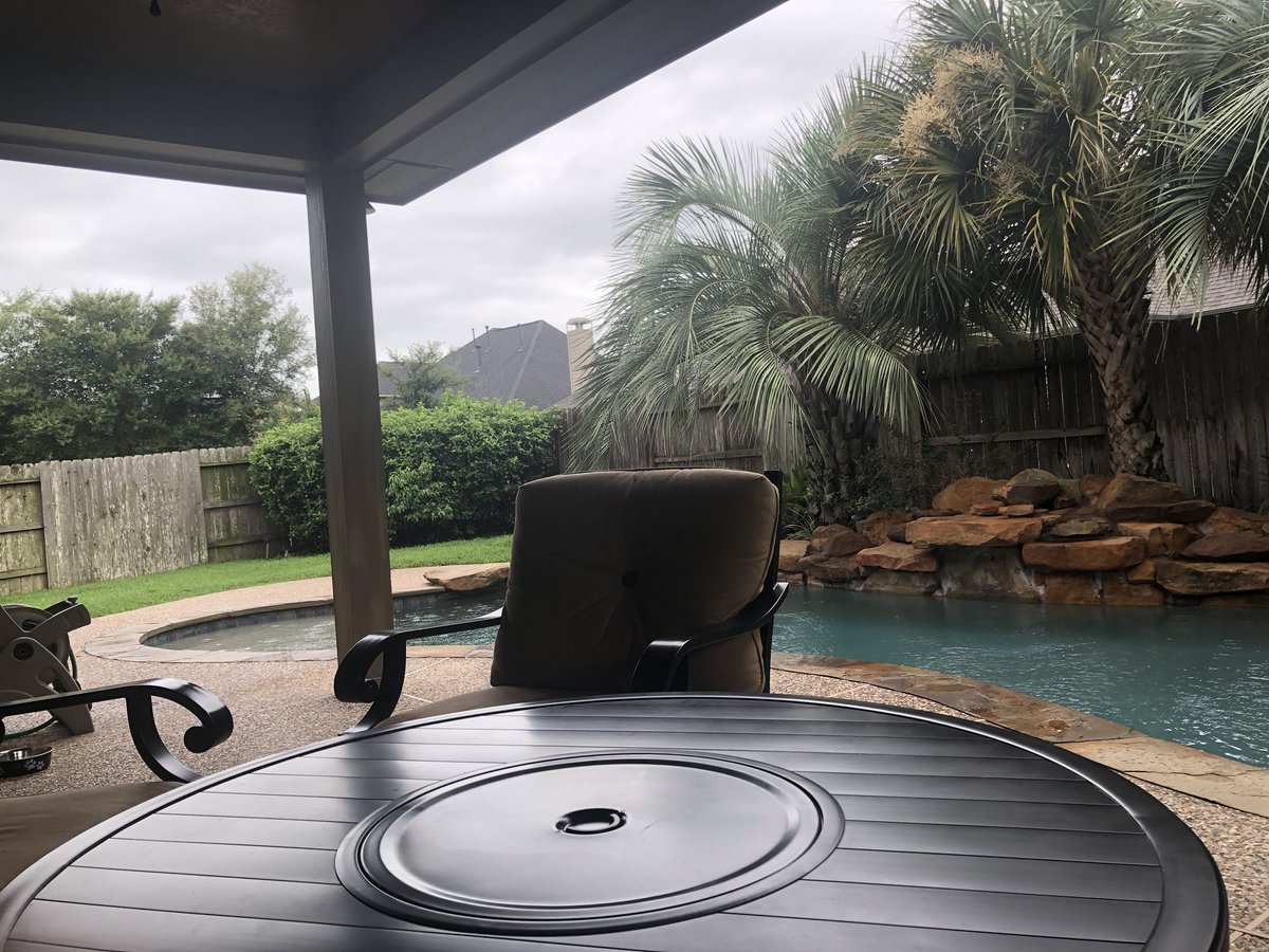 Disconnected from technology most of the day today while enjoying the cool breezes and the sound of the falling rain while enjoying the new patio furniture.  This is my kind of day! <a href="/TWEHowl/">Tom Wilson Elementary</a> #TWEmm