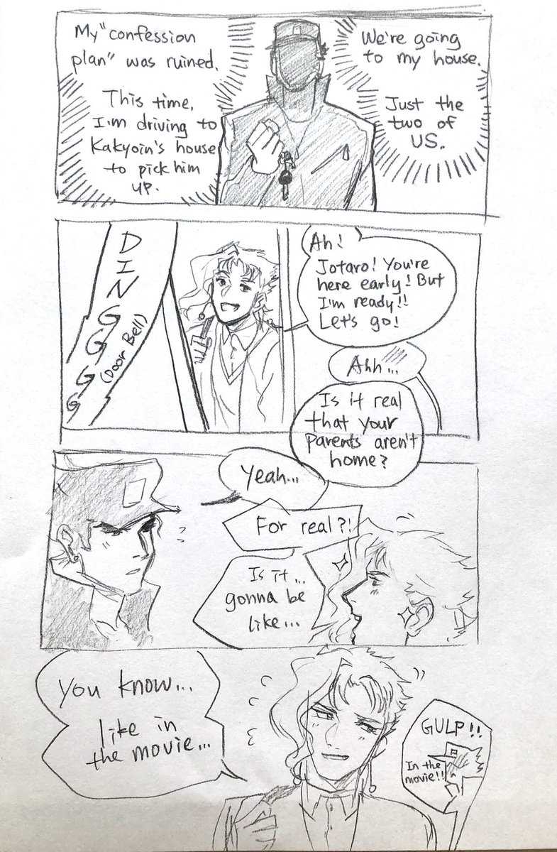 USA highschool AU
Please be aware this is soley #Jotakak ?
Read: Left➡️right
(More at the comment below)
?Jotaro's confession