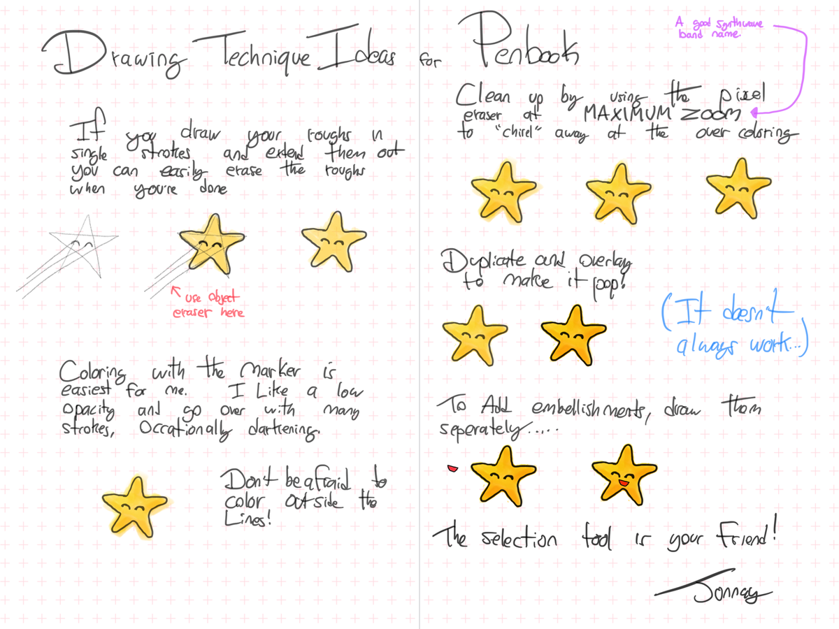 jonnay's tweet photo. For fun I did a little thing about drawing in #penbook.
Hope you like it! https://t.co/AzF0sETAhQ