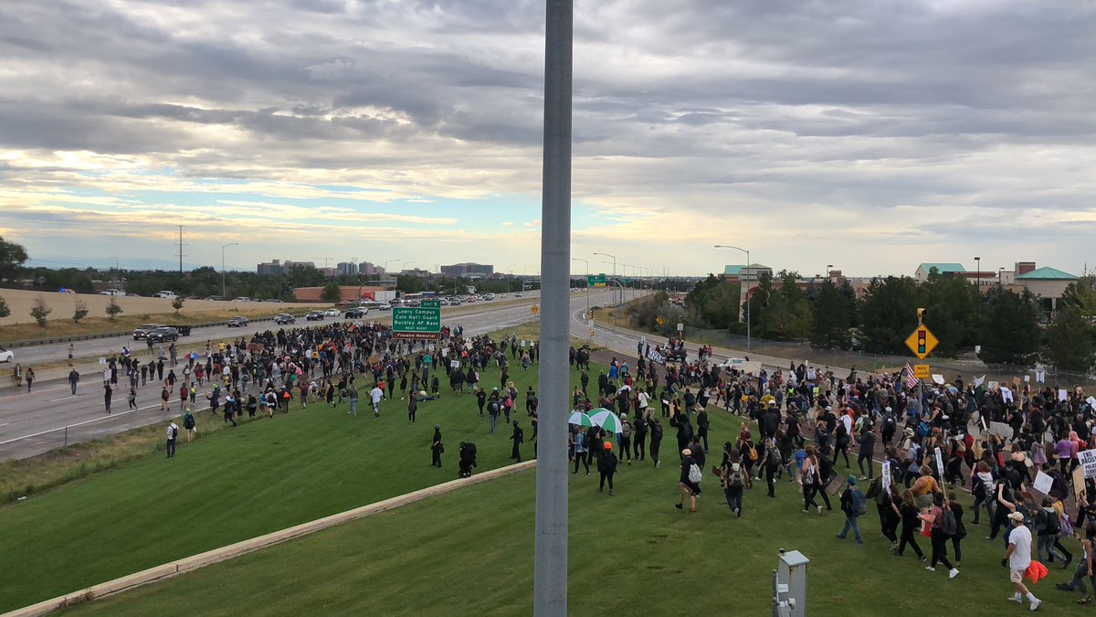 Aurora protesters have shut down 225. Many more are streaming onto the highway, chanting Elijah McClain’s name.