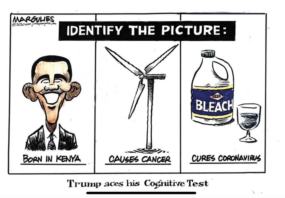 DJ_PsychGuy's tweet photo. Trump’s customized cognitive test. #TrumpLiesAmericansDie #TrumpOwnsEveryDeath
#TrumpCures #BoycottSinclair https://t.co/maMjDnHf8B