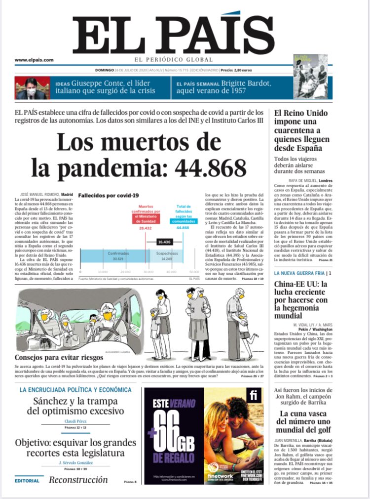 Lentejitas's tweet photo. El País. Mañana. Poco más que añadir. https://t.co/H6xfETjLLp