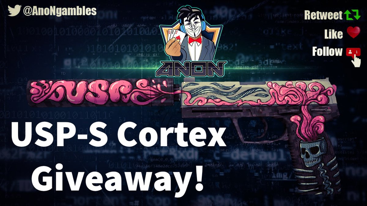 AnoNgambles's tweet photo. 🎭USP-S Cortex #CSGOGiveaway 🎭
‼️To enter:

❗️Follow @KaramBet + @AnoNgambles 
❗️Retweet
❗️Tag 1 Friend

📅Rolling when tradeable! Good Luck!🍀

#csgogiveaways #csgoskins #CSGO https://t.co/CwRTiX6U7S