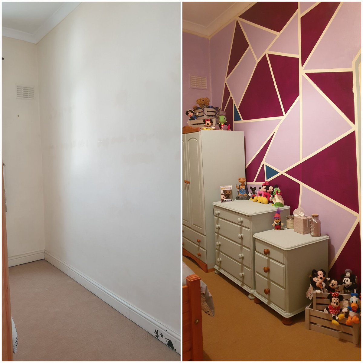 faithfulwestie's tweet photo. Someone's been busy... 😊
#feelingproud #doityourself #geometricwall #painting #gallerywall #drawings #beforeandafter https://t.co/oyBOdGQMBc
