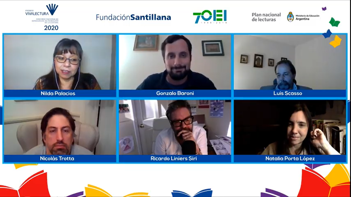 SandraR_OEI's tweet photo. #VivaLectura2020 Participando de la presentación de los ganadores del Concurso. Ministerio de Educación de la Nación Argentina y la OEI con el patrocinio de Fundación Santillana. @OEIUruguay https://t.co/sALWOMc1IG