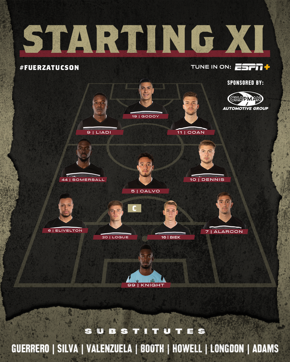 FCTucson's tweet photo. First starting 11 of the 2020 season 💪 
First starting 11 for @JohnGalas' professional coaching debut
Who else is excited? 😃

4pm PST | ESPN+ | https://t.co/P7XTCevefD https://t.co/Wd3BkYQcp3