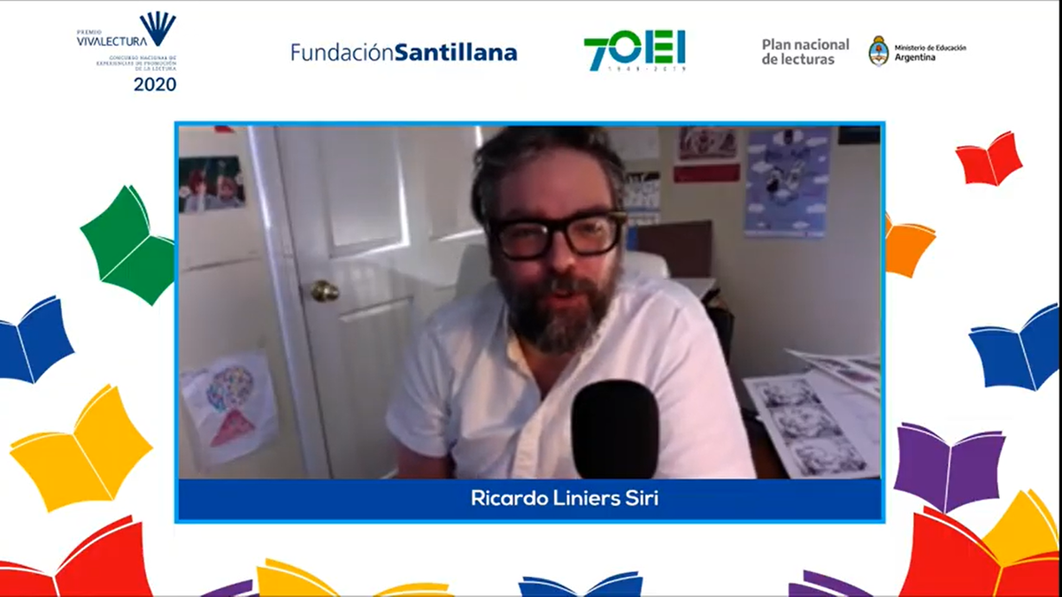 SandraR_OEI's tweet photo. #VivaLectura2020 El presidente del Jurado de esta edición ha sido el dibujante Liniers quien se ha manifestado muy feliz de haber participado y ha destacado las características de las diferentes experiencias. https://t.co/nS3SUd5w61