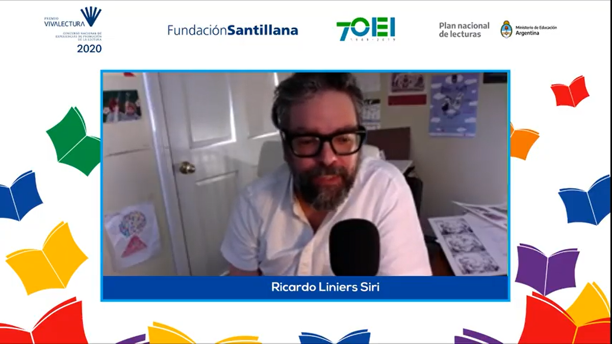SandraR_OEI's tweet photo. #VivaLectura2020 El presidente del Jurado de esta edición ha sido el dibujante Liniers quien se ha manifestado muy feliz de haber participado y ha destacado las características de las diferentes experiencias. https://t.co/nS3SUd5w61