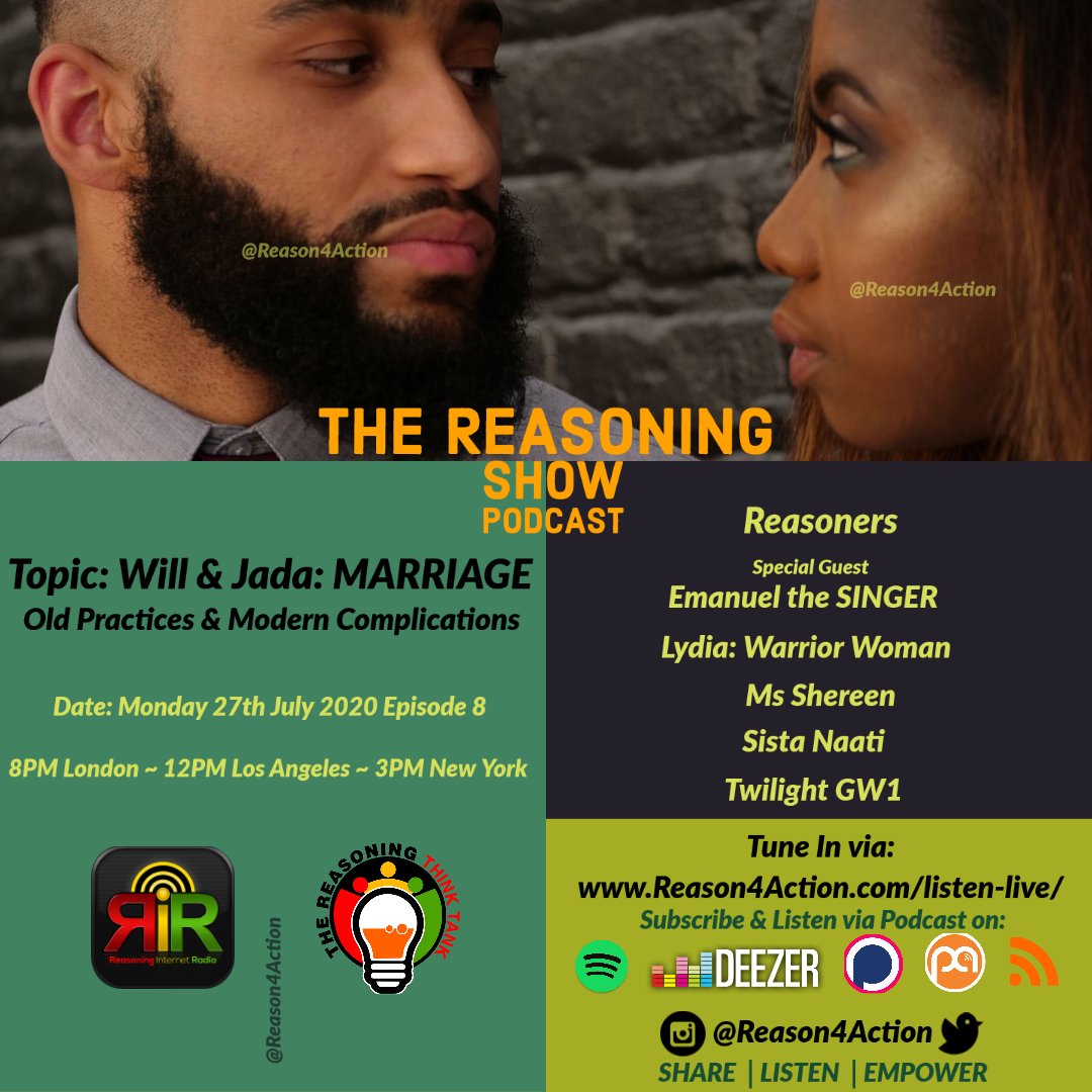 reason4action's tweet image. Will – Jade – August

🔎 What has been demonstrated in this example of marriage?

Listen via our Internet Radio station 📲 👉🏾 💻 🔊 or via our Podcast service at your leisure.

Link below:

Reason4Action.com/listen-live/

#Reason4Action #WeAreTheThread #DebateListenGrow